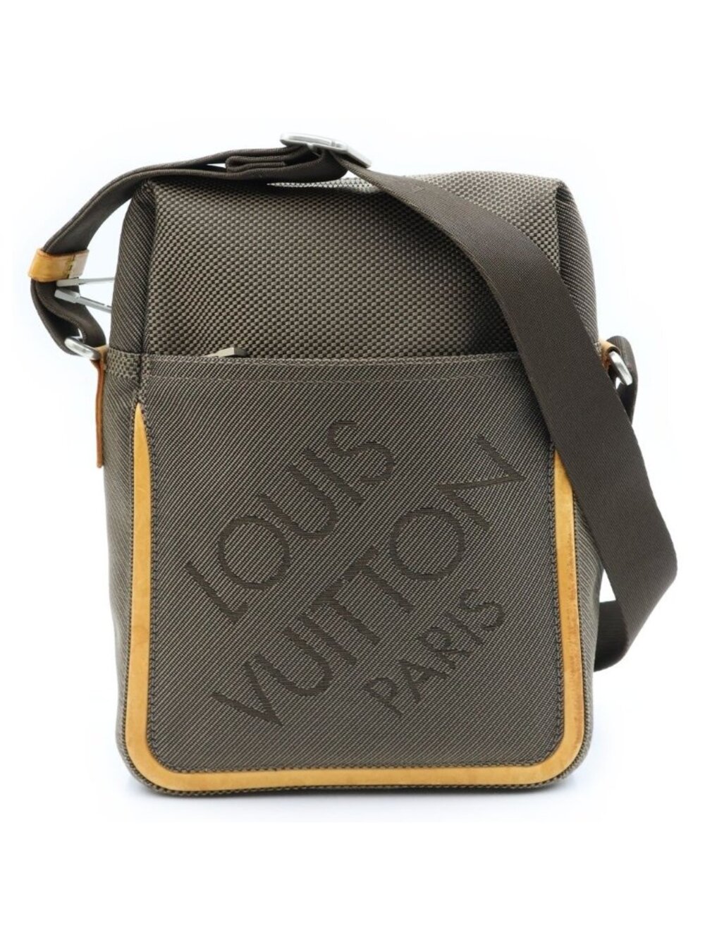Louis Vuitton Damier Geant Citadin NM Canvas Leather Shoulder Bag Tail Brown